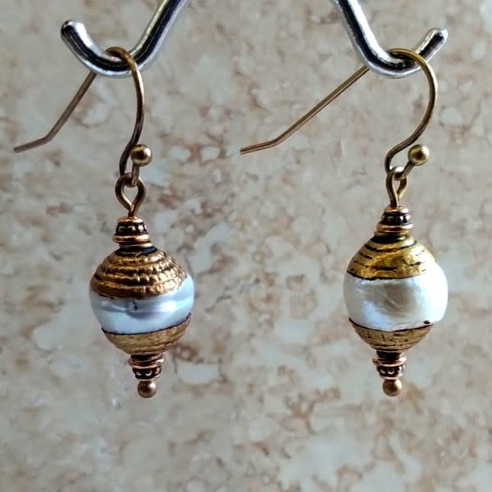 Tibetan Capped Pearl Earrings - Ready to Wear