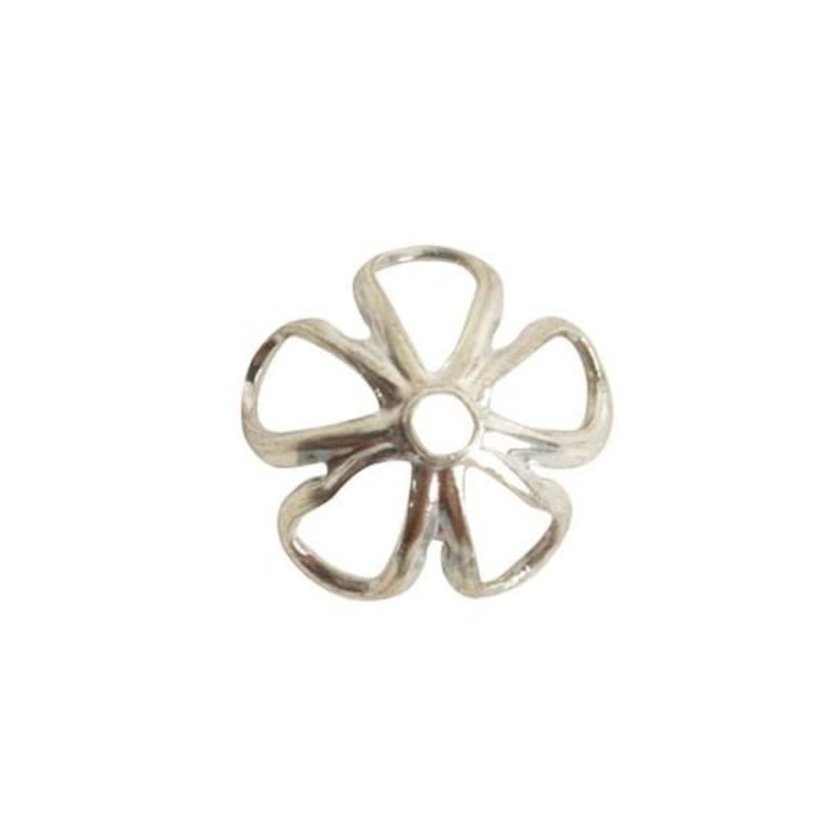 Nunn Design Open Blossom  6mm Bright Silver Plated Bead Cap - Single