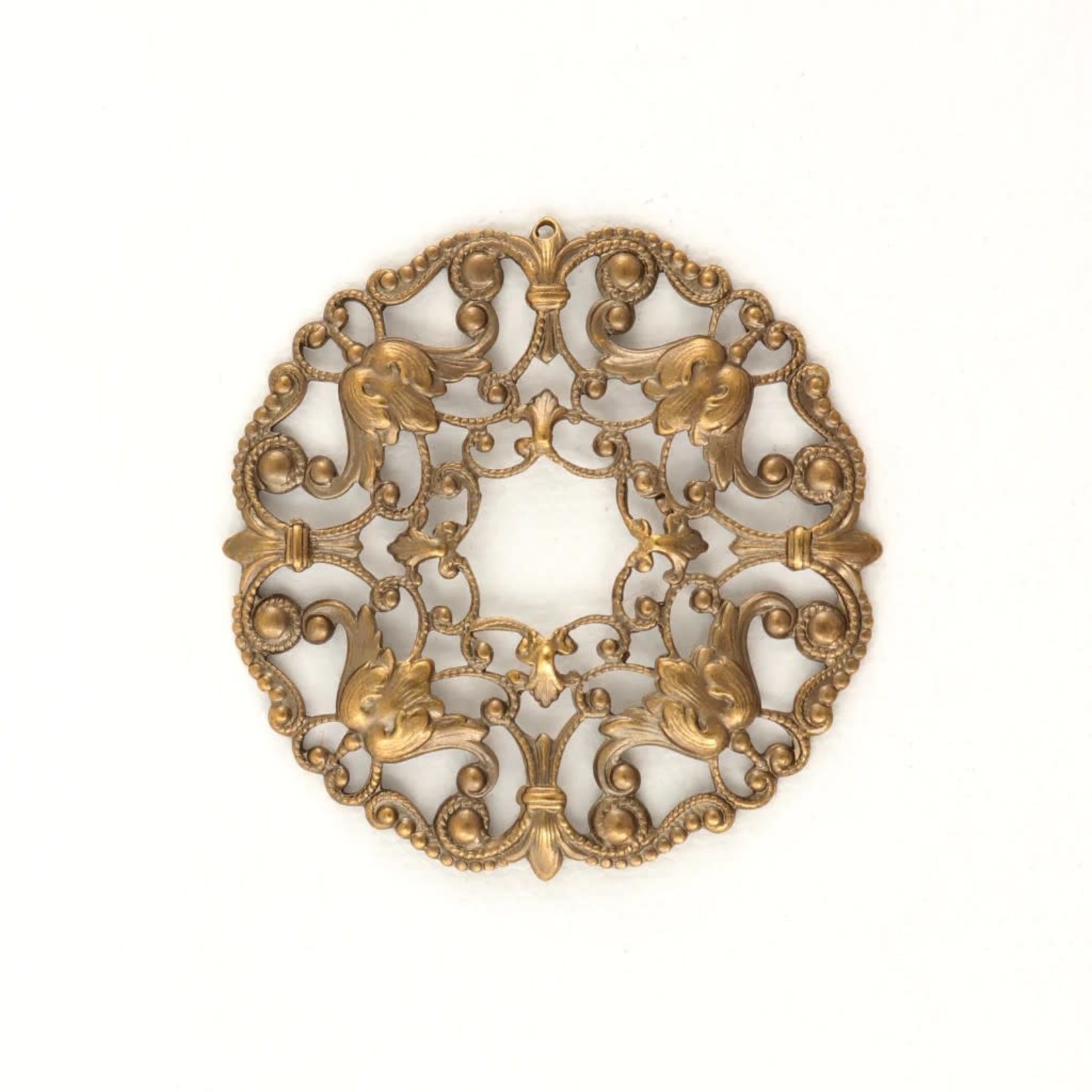 Vintaj Vintaj Brass Ornate Wreath Filigree with Hole