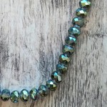 Faceted Glass Rondelle 6x8mm Chrysolite Satin Bead - 15 Pieces