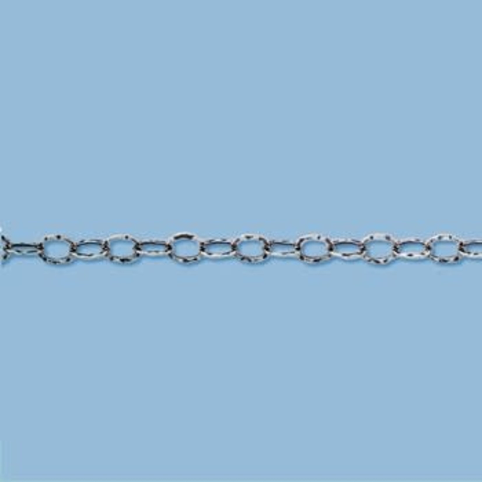 Sterling Silver Flat Nugget Chain - 1"