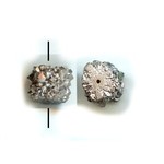 Druzy 360 Barrel Bead Silver