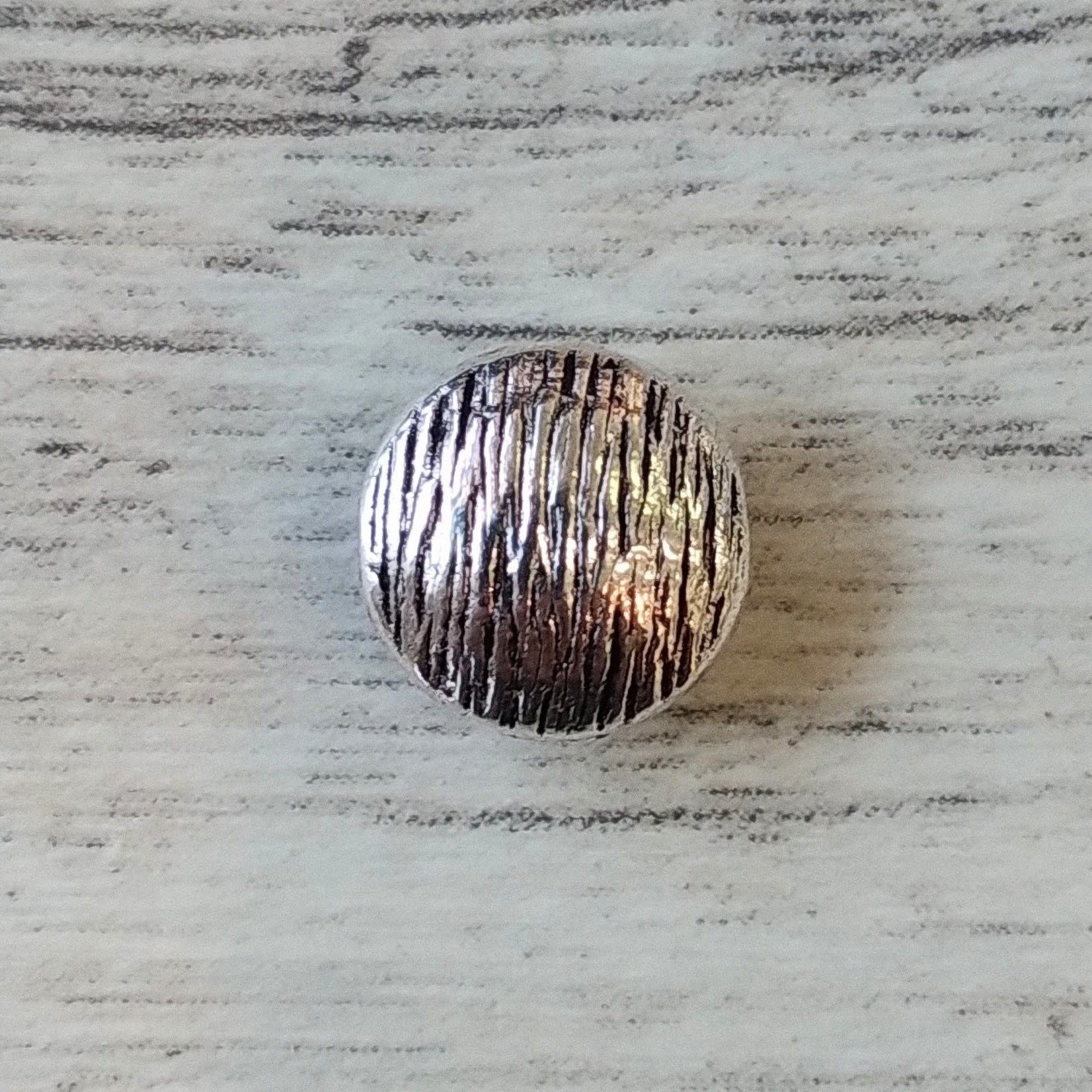 Pewter Coin with Wood Grain 11x5mm Bead