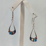 Mosaico Crystal Dichroic Teardrop Sterling Silver Earrings