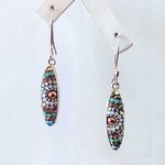Mosaico Crystal Dichroic Pastel Oval Sterling Silver Earrings
