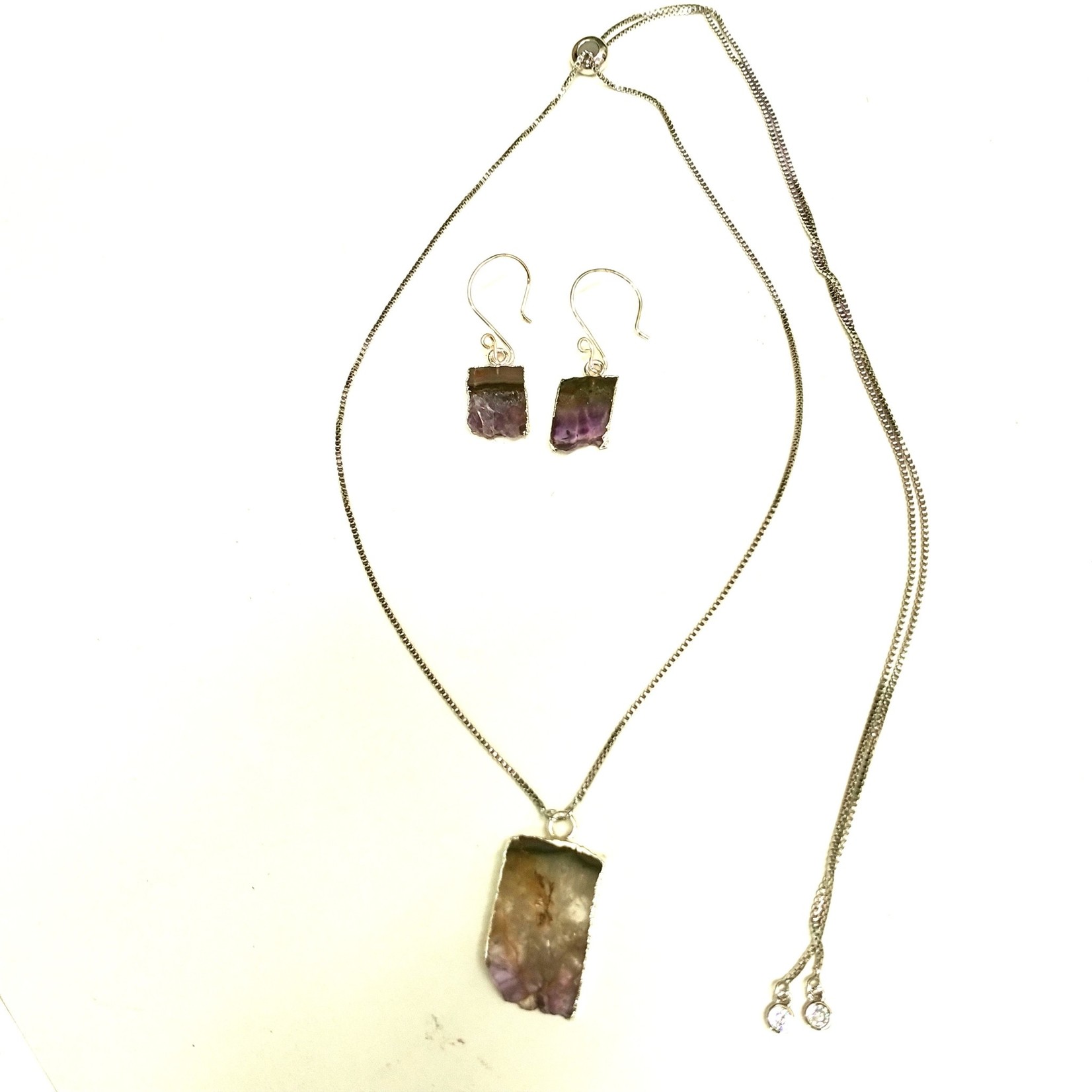 Amethyst Druzy Slider Necklace - Ready to Wear