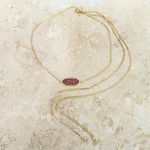Bead Inspirations Pink and Gold Druzy Slider Necklace