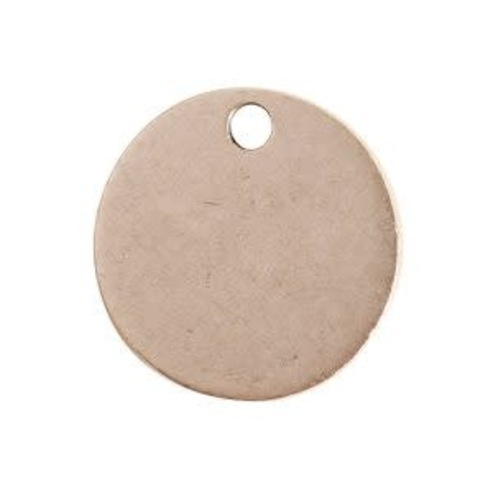 Classic Flat Tag Small Circle Single Antique Silver with 3mm Hole