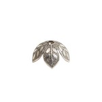 Foliage Bead cap Silver Plated 8mm