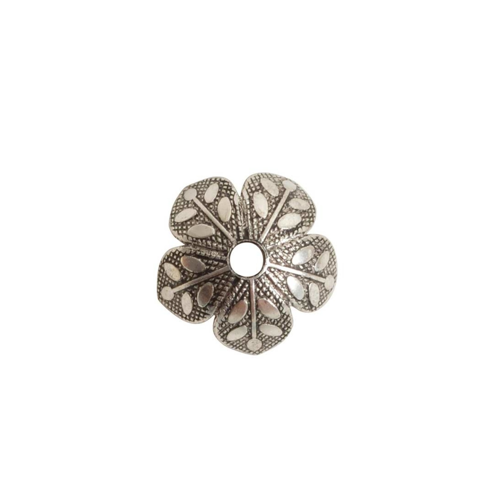Foliage Bead cap Silver Plated 8mm