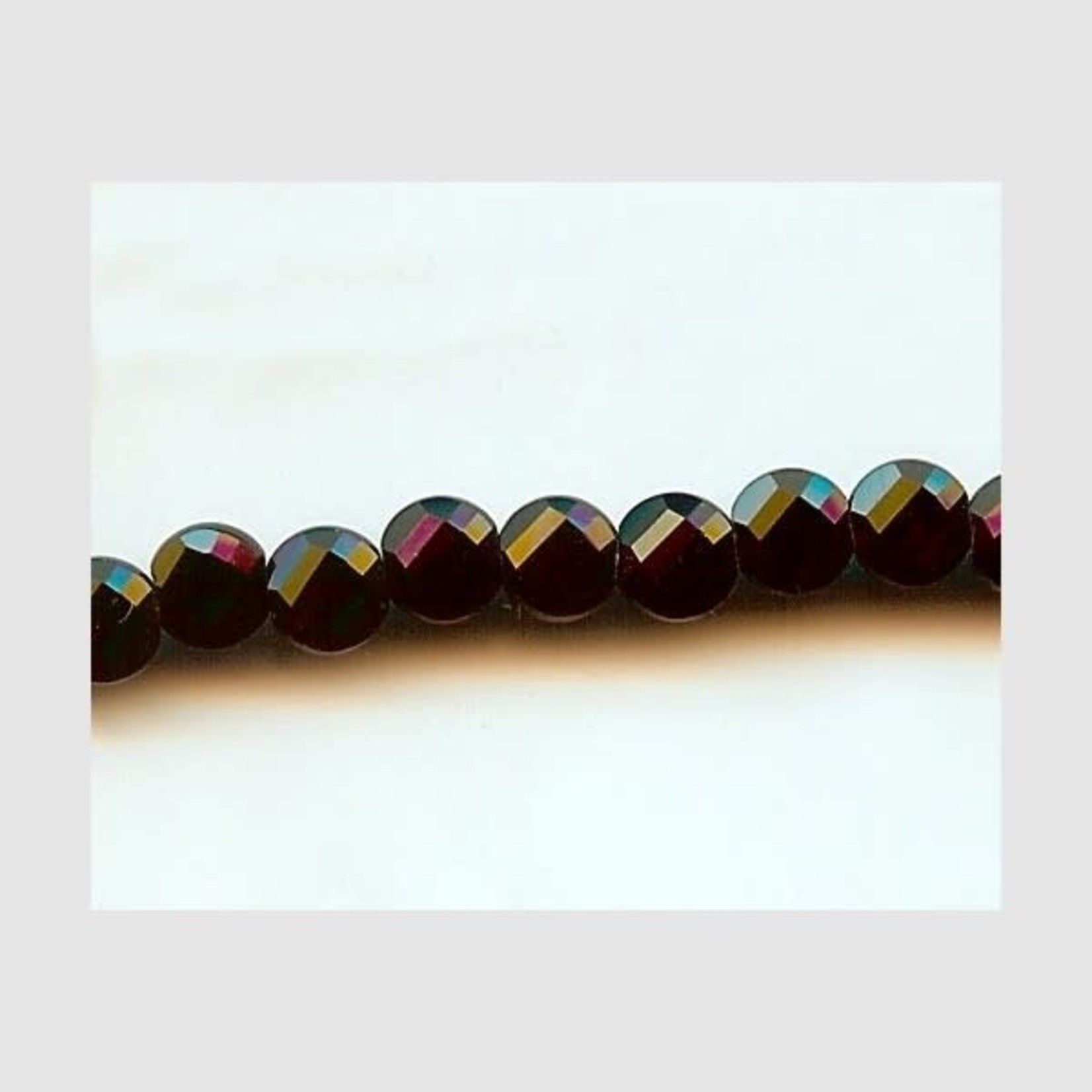 Faceted 6mm Coin Crystal Jet Bead -Single