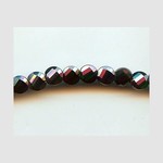 Faceted 6mm Coin Crystal Jet Hematite Bead