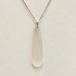 Selenite Teardrop Pendant Necklace on Sterling Silver Chain