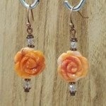 Coral Rose Earrings - Ready to Wear