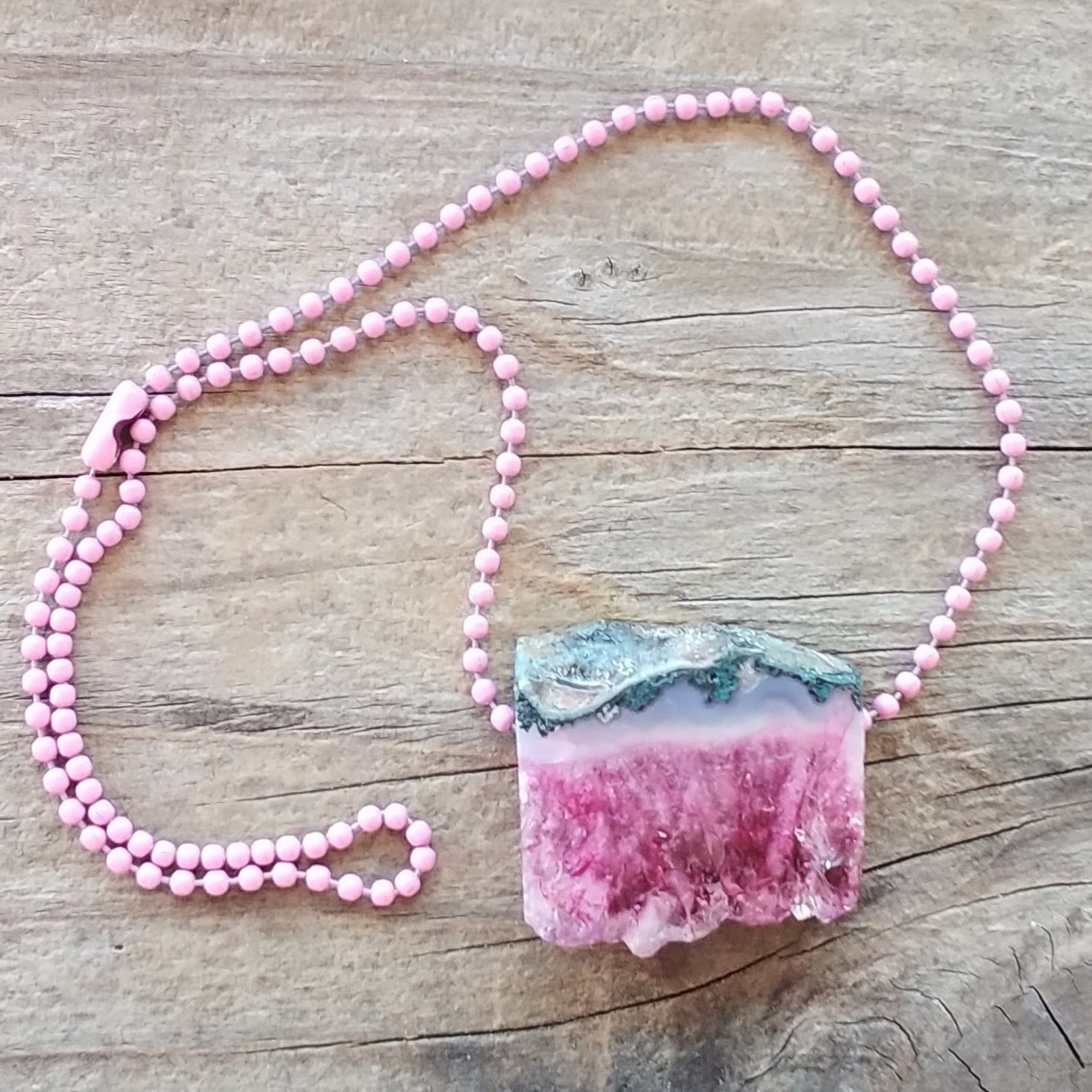 Dyed Pink Quartz Necklace - Ready to Wear