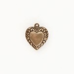 Vintaj Cherished Heart 2-Sided Charm 18x16mm Vintaj Brass