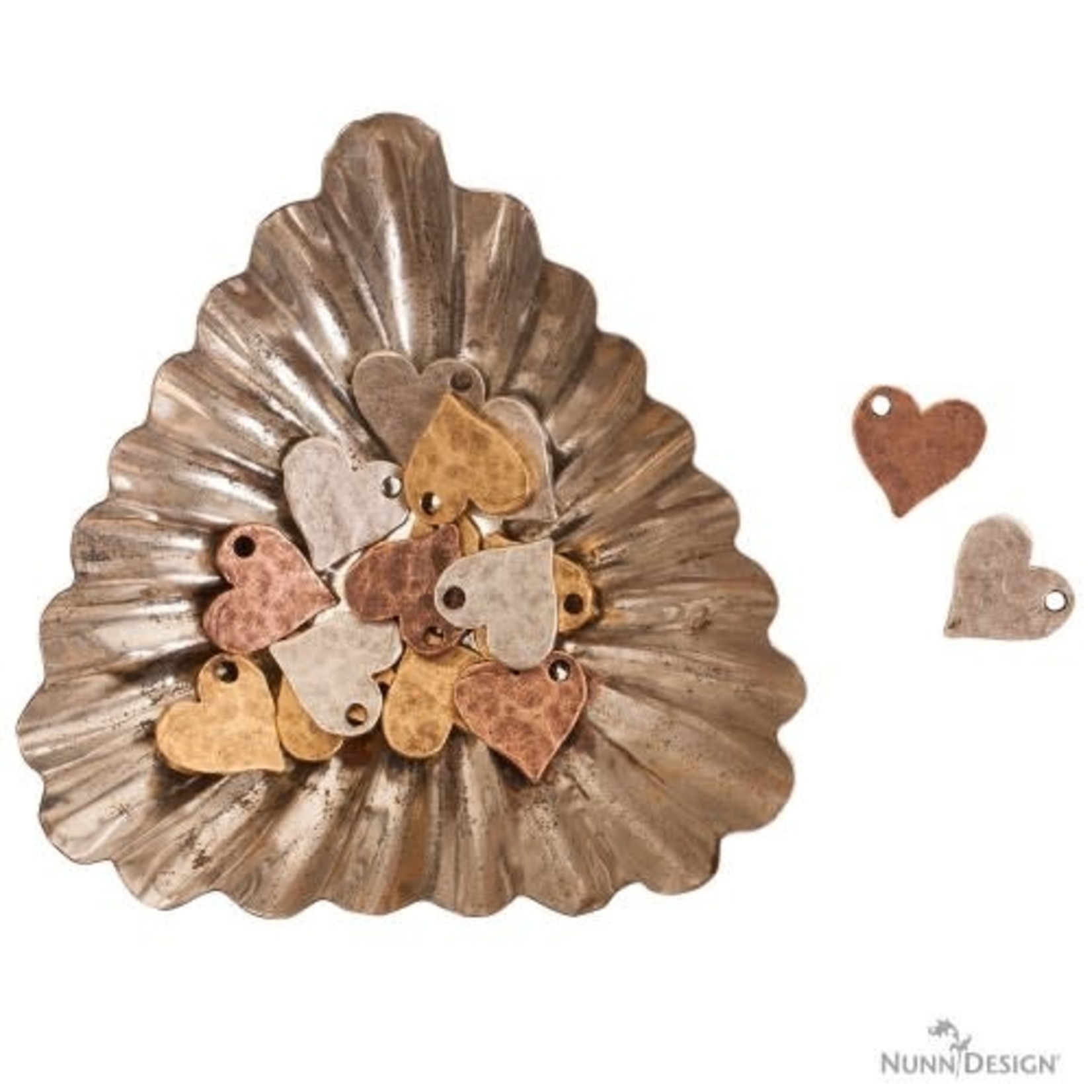 Nunn Design Heart Hammered Antique Silver 13x12mm Charm