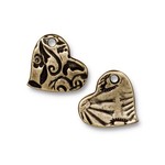 TierraCast Amor Heart Charm - Oxidized Brass Plated