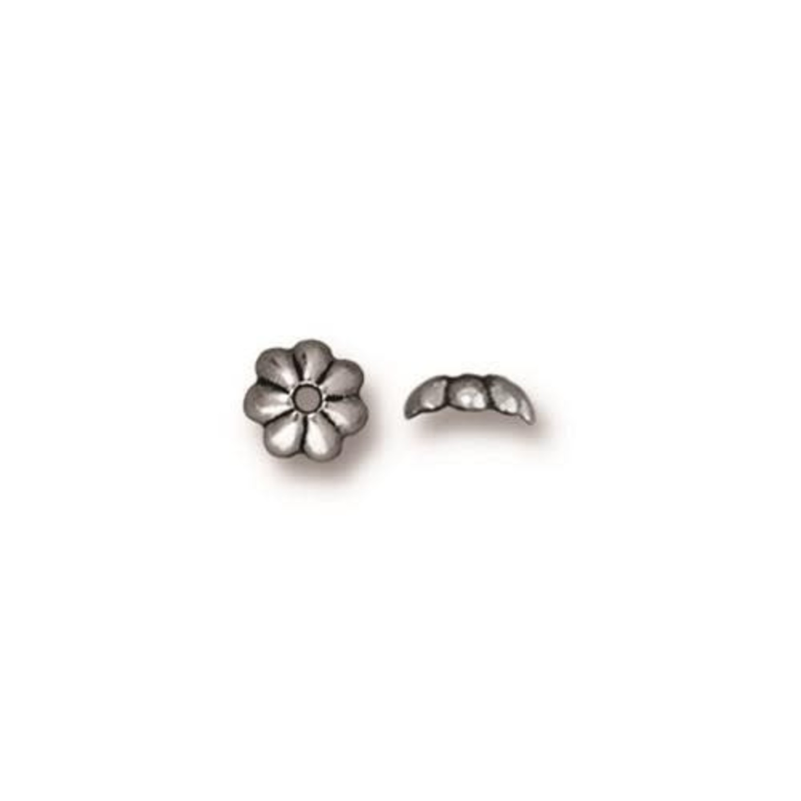 TierraCast Tierracast Antique Silver Plated 5mm Petal Bead Cap
