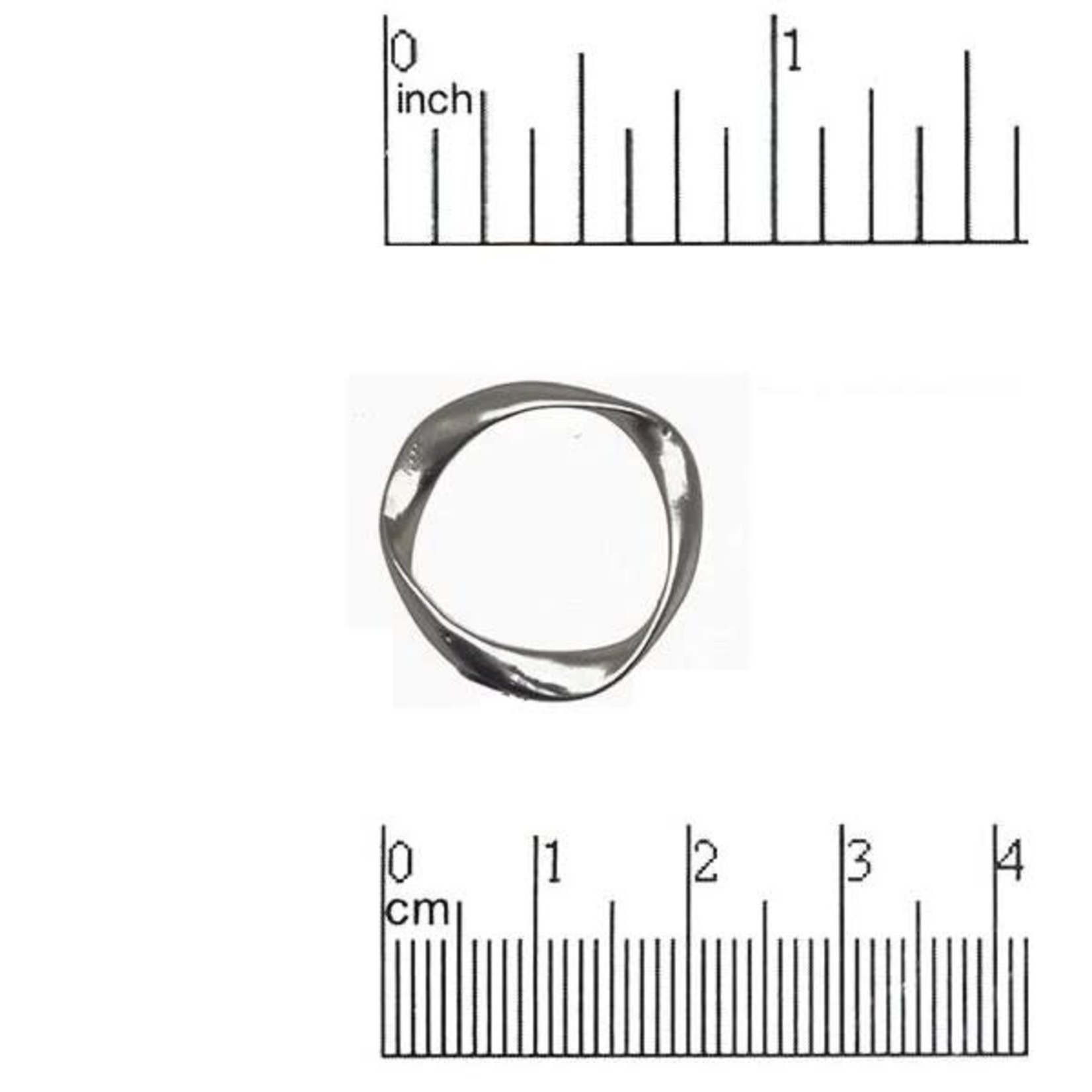 Satin Rhodium Plated Twist Circle Connector 20mm Nickel-Free
