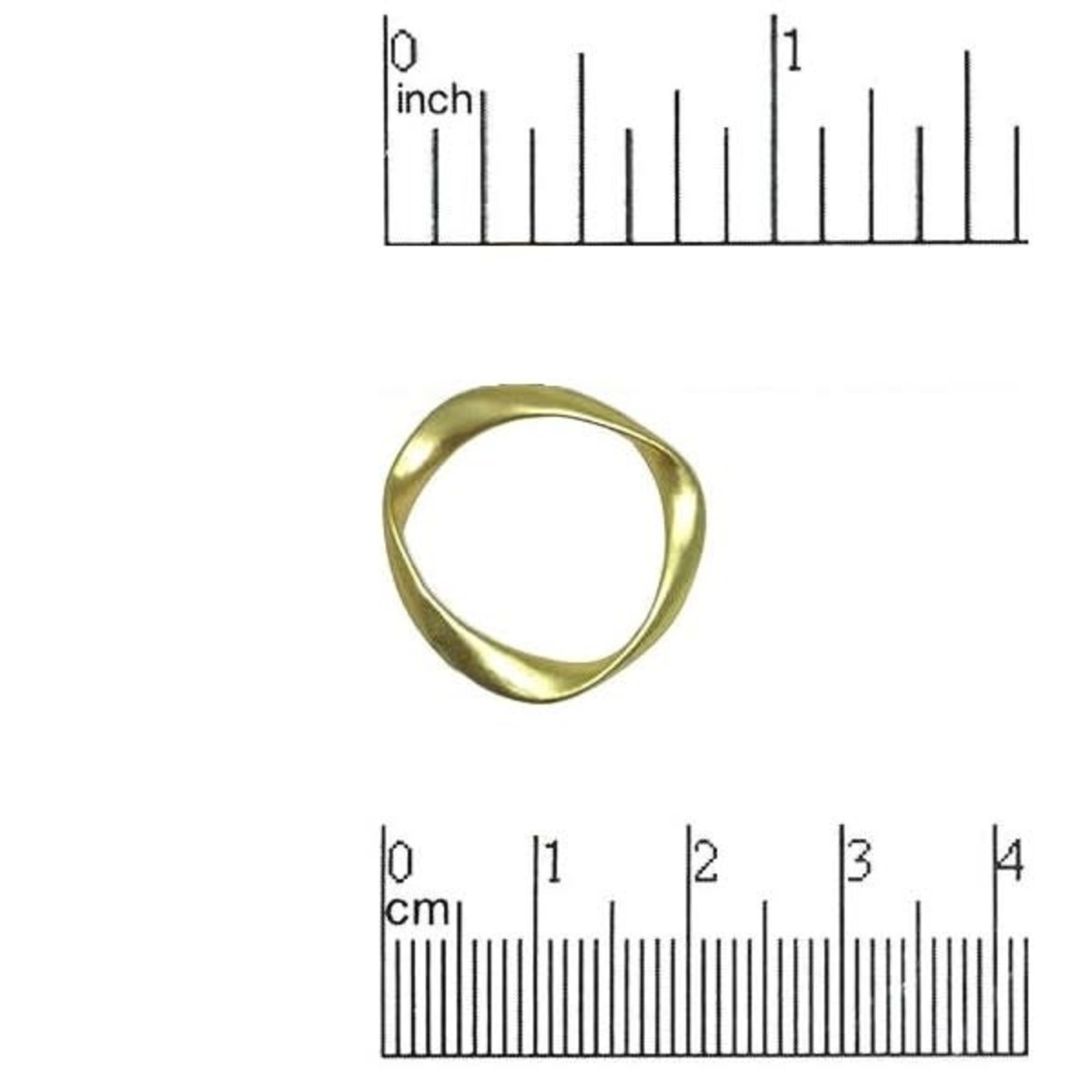 Twist Circle Connector 20mm Nickel-Free Satin Gold Plated