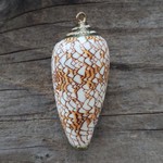 Gold Plated Conus Textile Shell Pendant
