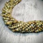 Green Garnet  3x4mm Faceted  Bead Strand