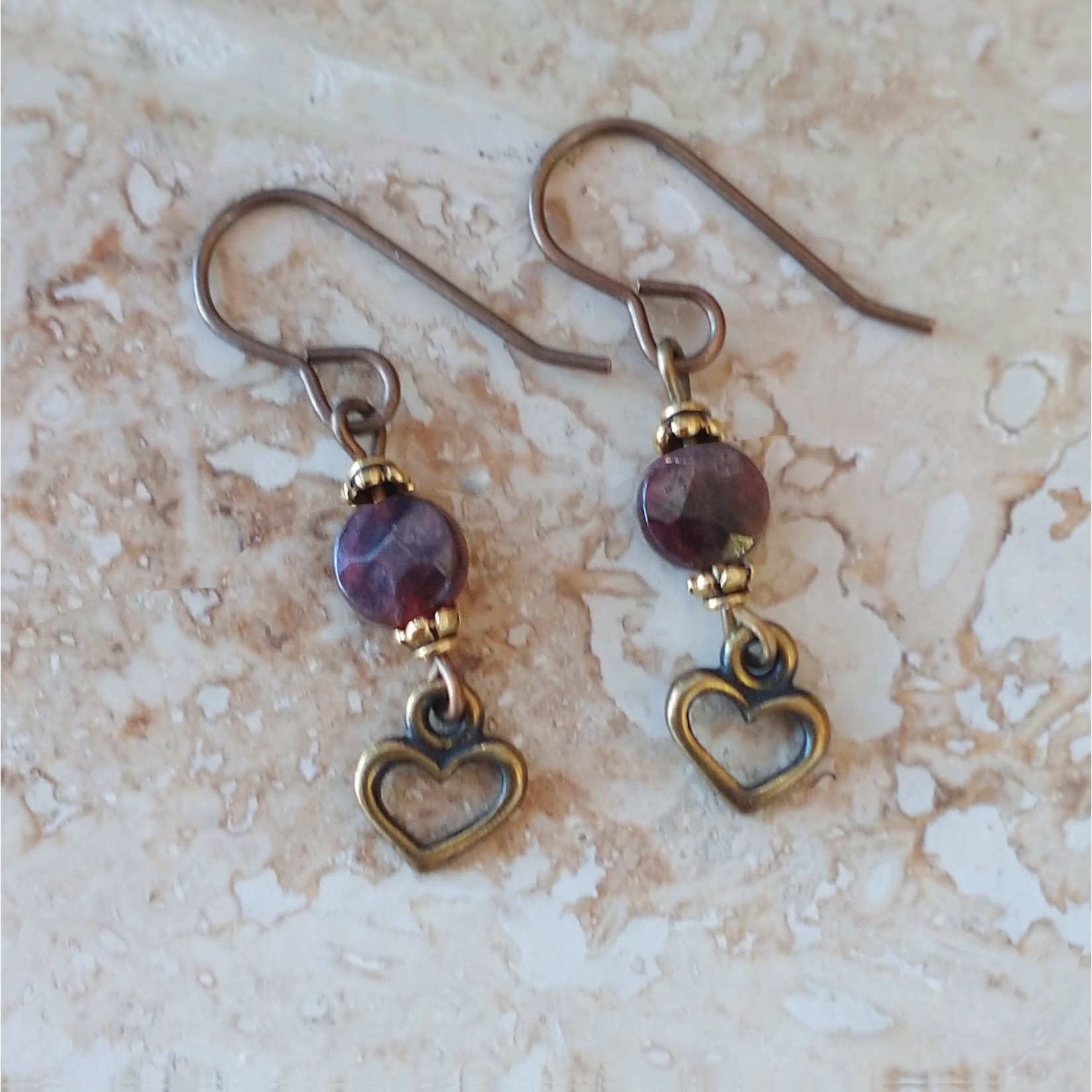 Garnet Heart Earring Kit