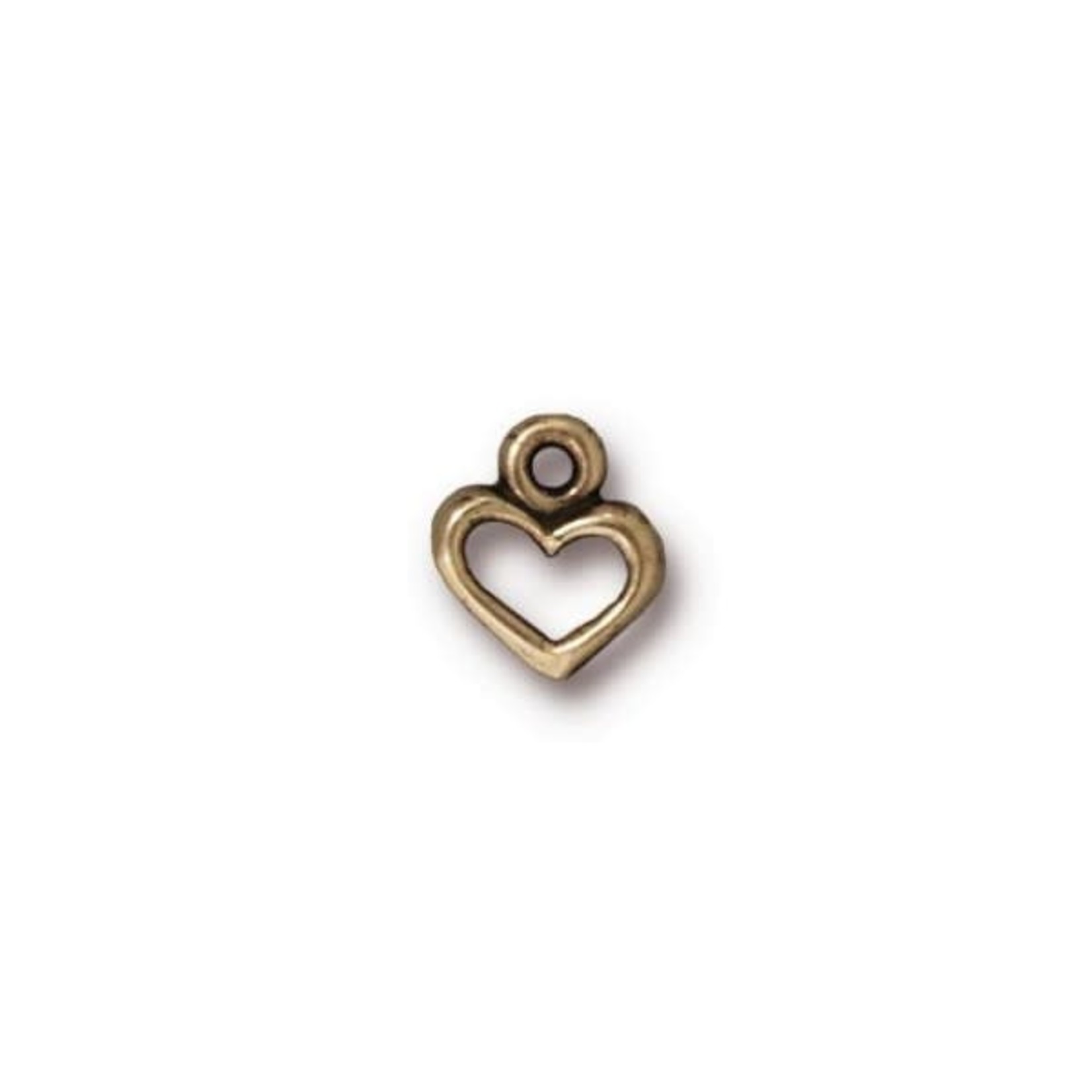 TierraCast Tierracast Antique Brass Plated Open Heart Charm