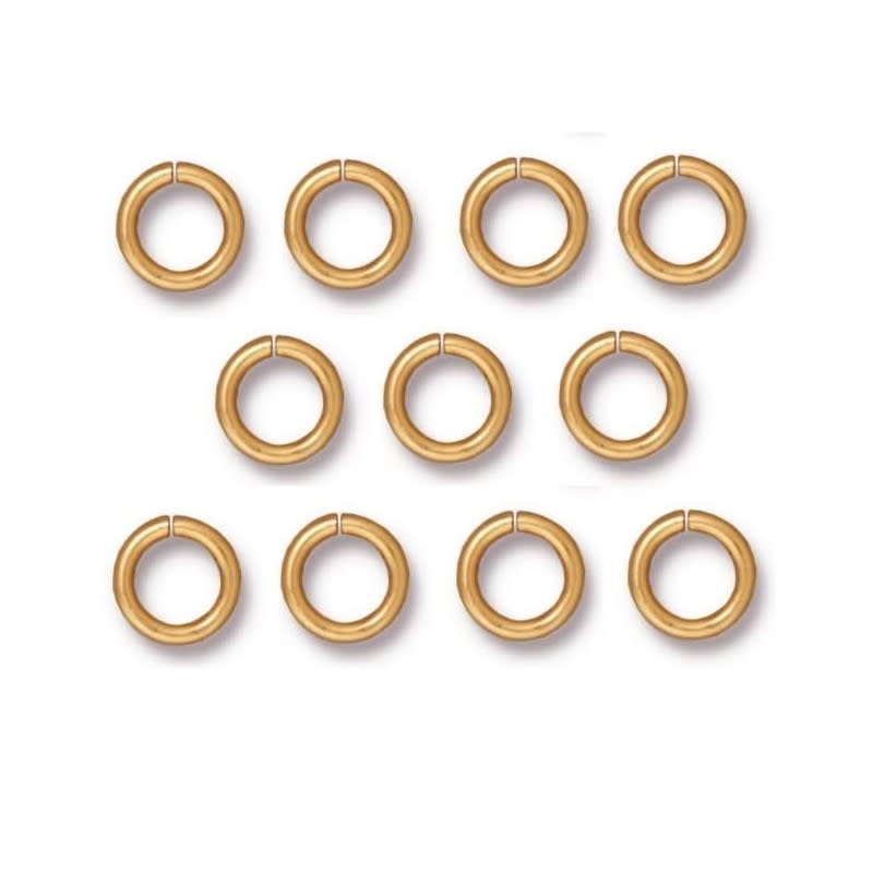 Gold Plated Round Jump Ring 16 Ga, 5mm ID 8mm OD 10 pieces Bead