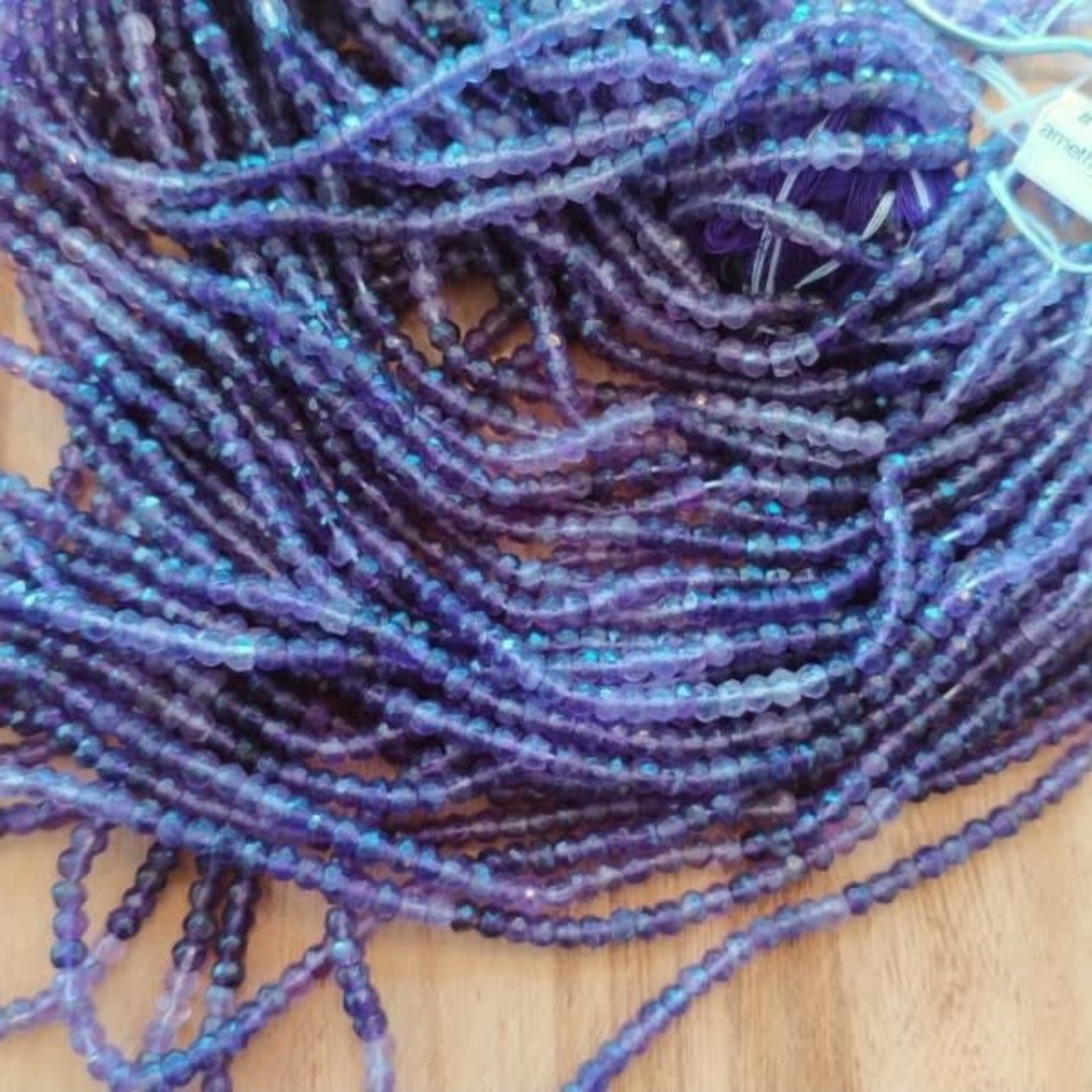 Amethyst 3x4mm Faceted Rondelle Bead Strand