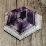 Trapiche Amethyst  Slice Cabochon with Matrix