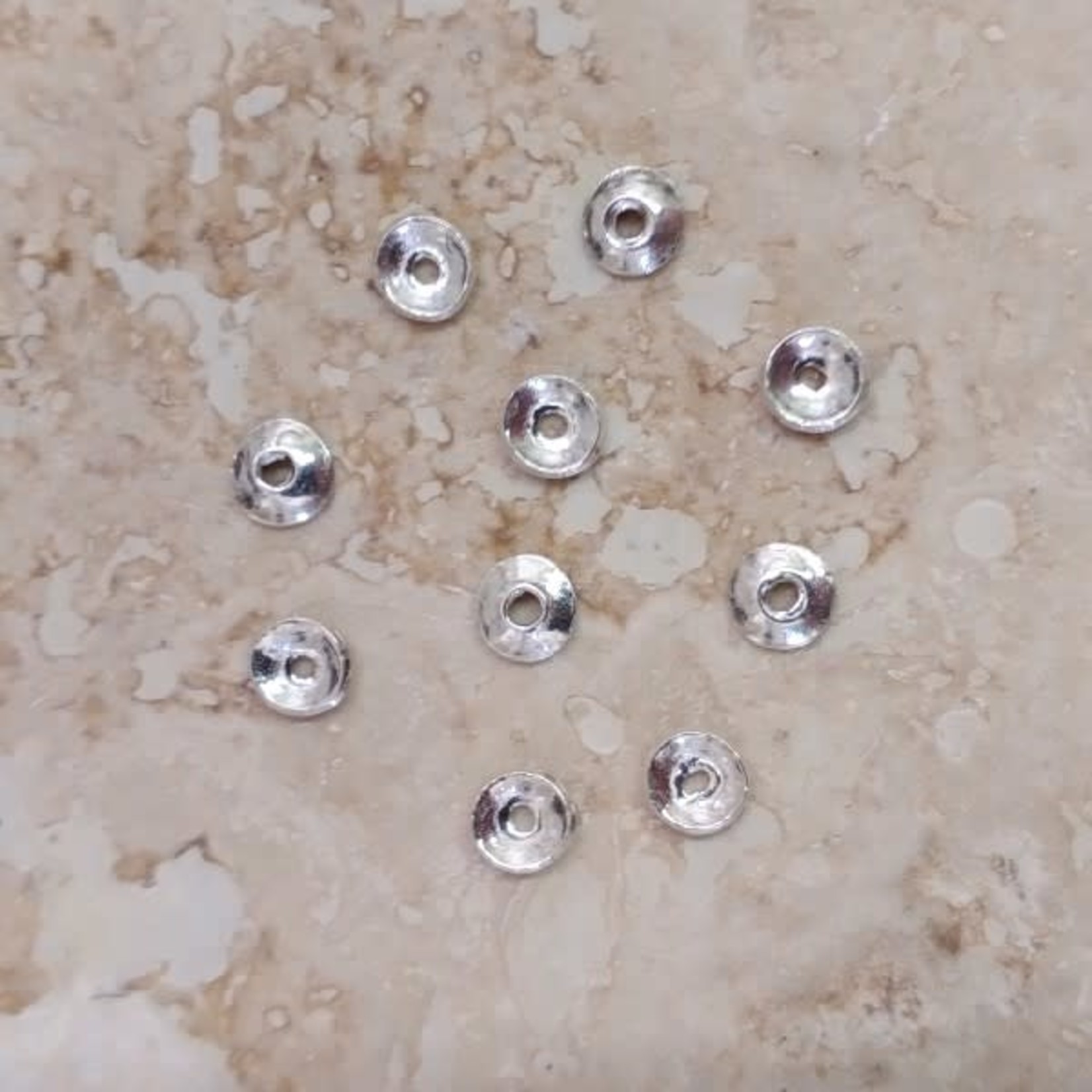 Thai Silver Bead Caps 4mm - 10 Pieces