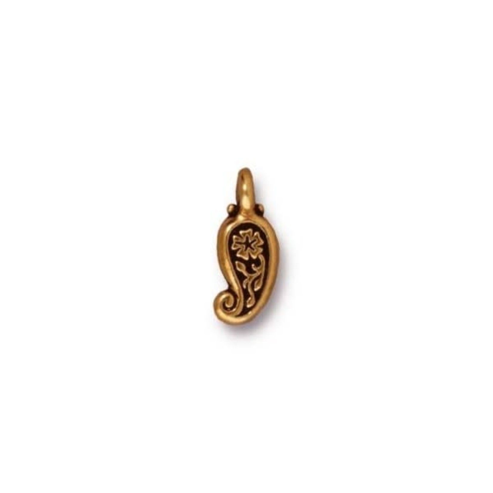TierraCast Paisley Charm Antique Gold Plated