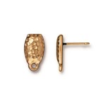 TierraCast Hammertone Earring Post Gold Plated Pair with Back