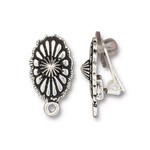 TierraCast Concho Earring Clip Silver Plated Pair