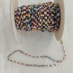 Czech Glass Beaded Chain Pastel with Stars - 1 Foot