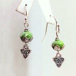 Celtic Blossom Green Earrings - Ready to Wear