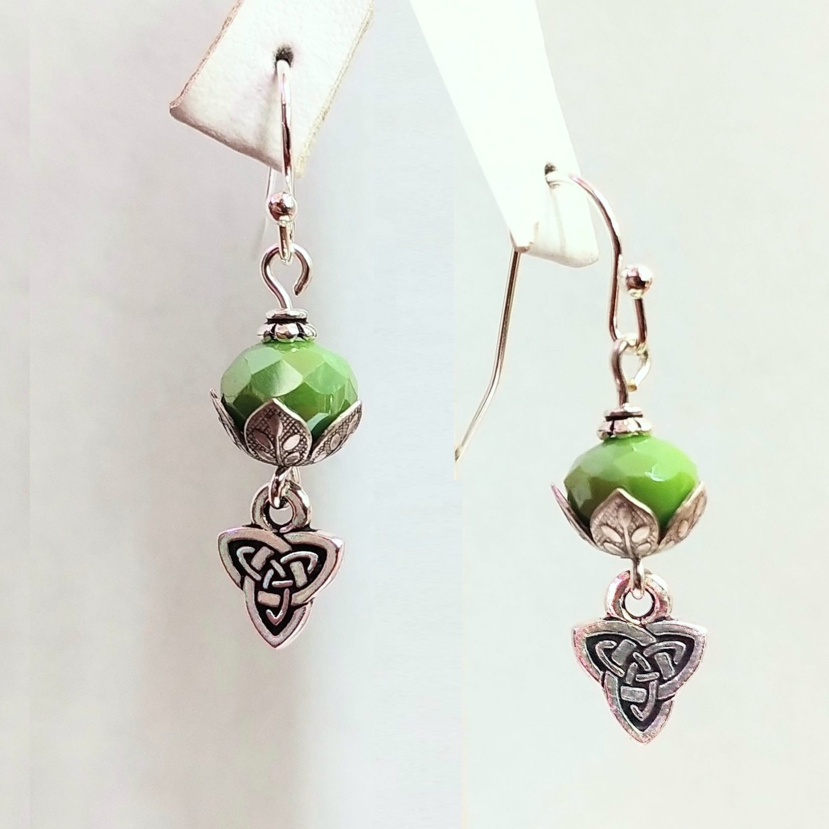 Celtic Blossom Green Earrings - Ready to Wear