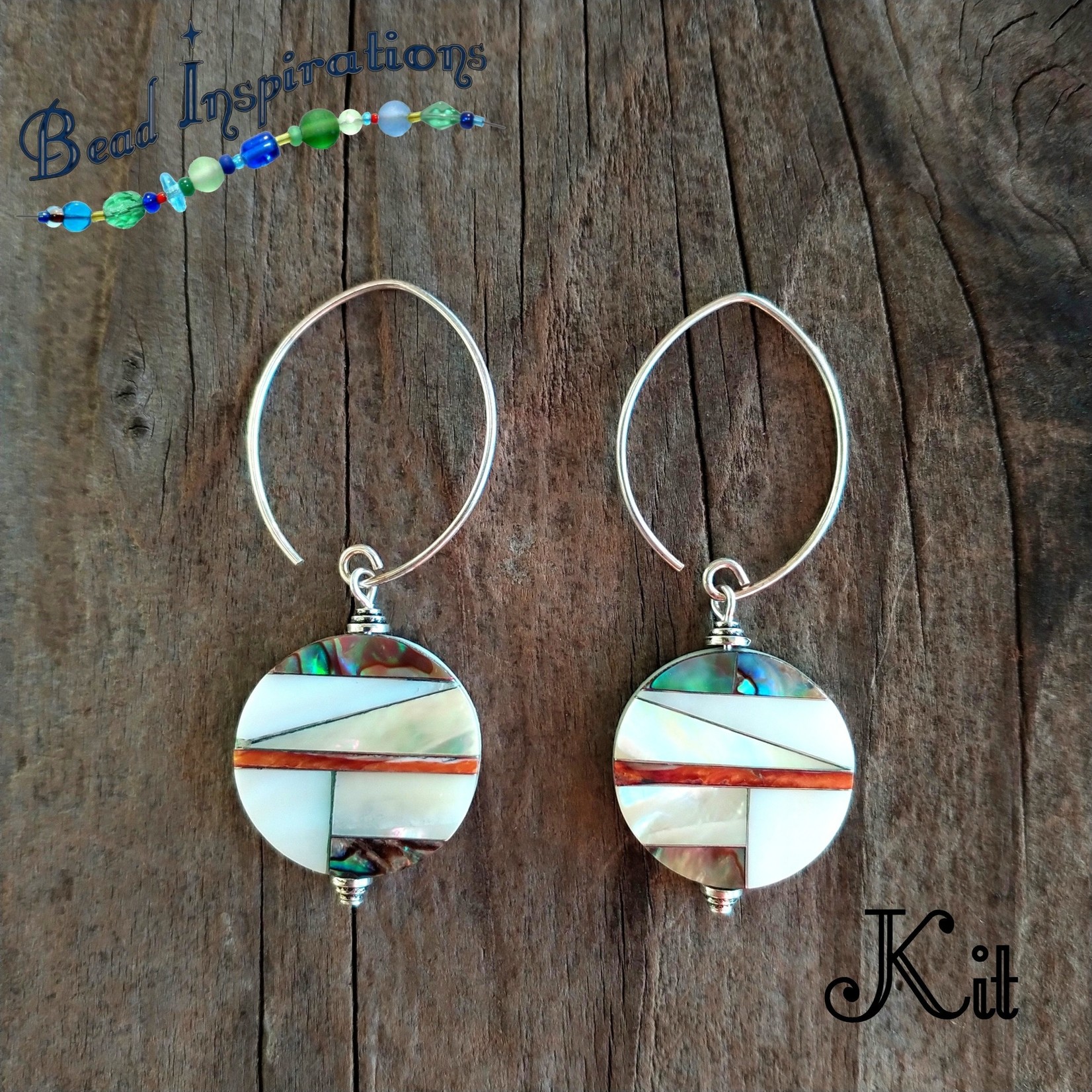 Inlaid Abalone Spiny Oyster Sterling Earring Kit
