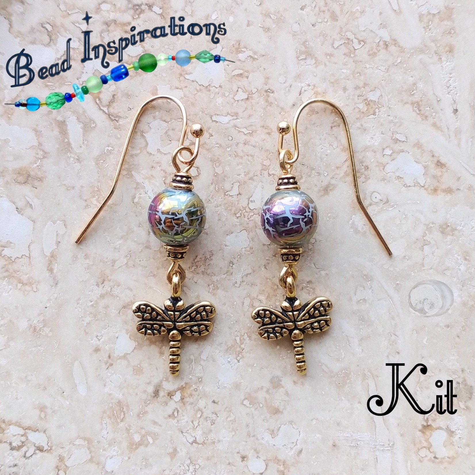 Bead Inspirations Cracked Rainbow Dragonfly Earring Kit