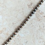 Hematite  3mm Faceted Gold Bead Strand