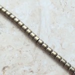 Hematite  2mm Barrel Brass Bead Strand