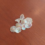 Plastic Flower Cream Shimmer Bead - 10 Pieces