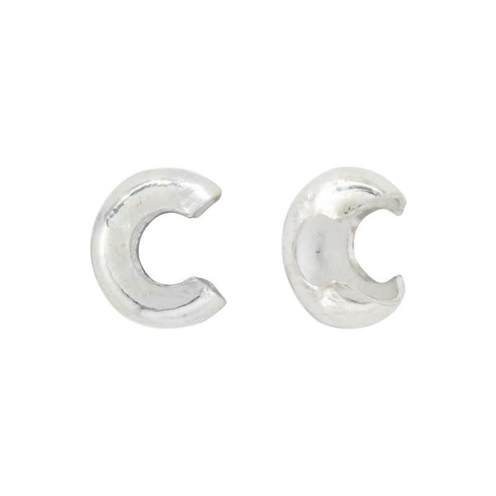 Sterling Silver Crimp Cover 4mm - 10 Pieces