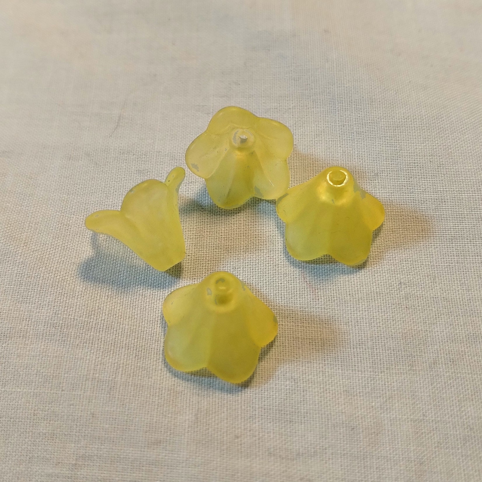 Lucite Bellflower Bead 14x10mm Yellow