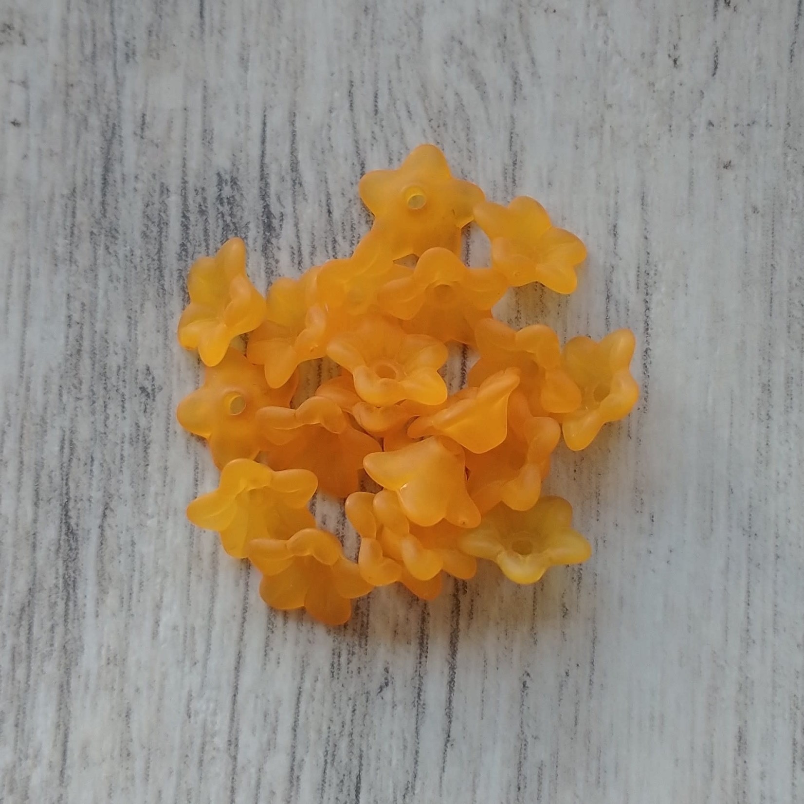 Lucite Flower Bead 10x4mm Orange - 20 Pieces