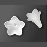 Lucite Trumpet Flower Bead 22x21mm White