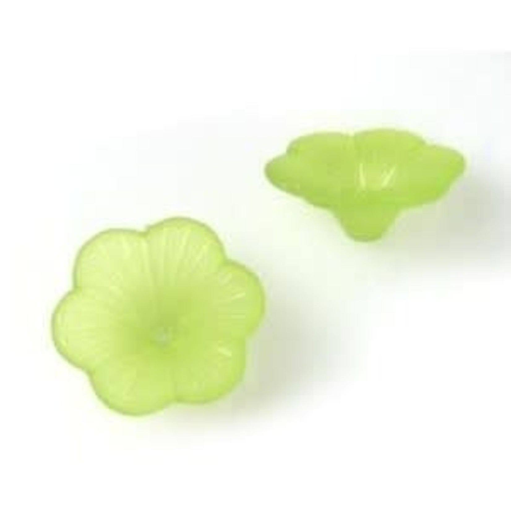 Lucite Lily Flower 21x9mm Green