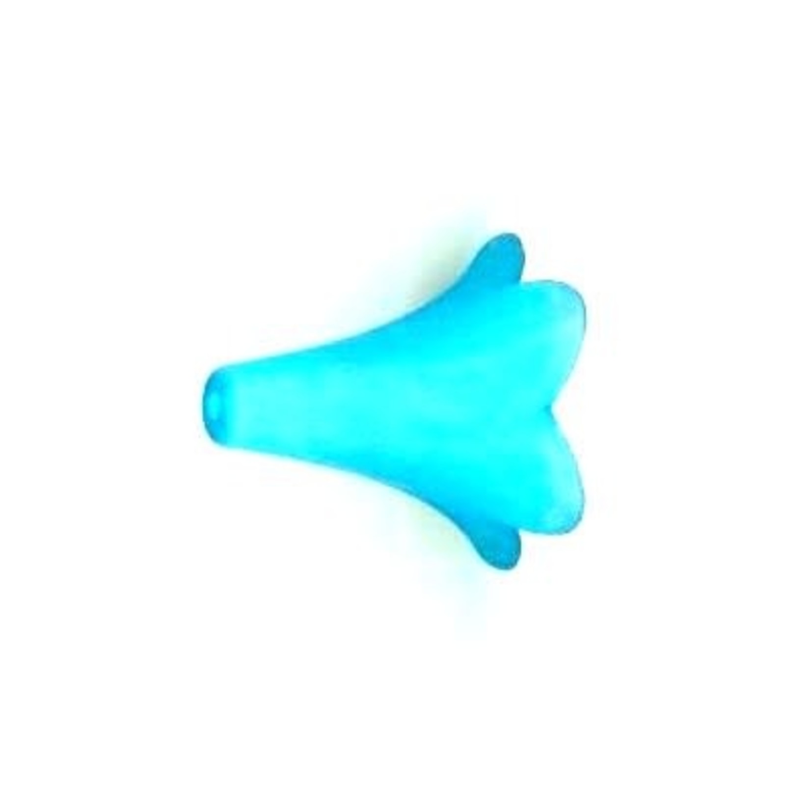 Lucite Trumpet Flower Bead 22x21mm Turquoise Blue